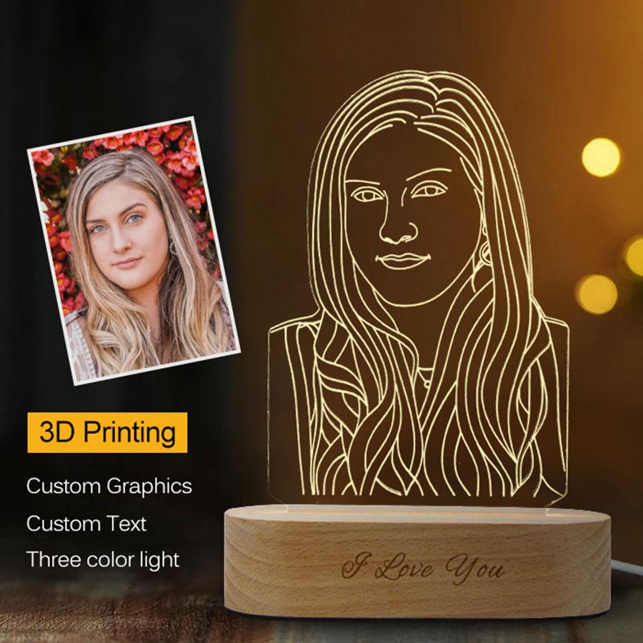 Custom Photo 3D Stereo Night Light - MakenShop