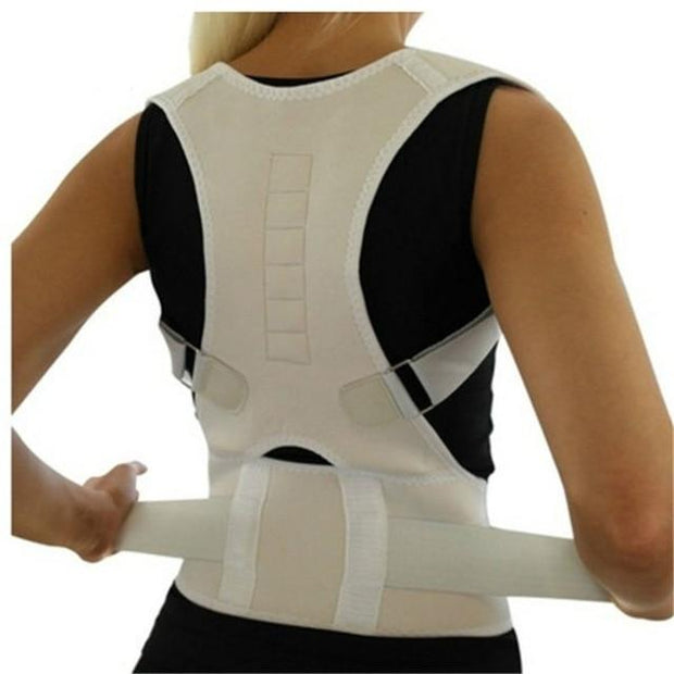 Adjustable Magnetic Posture Back Support Corrector Lumbar Strap Waist Trimmer - MakenShop