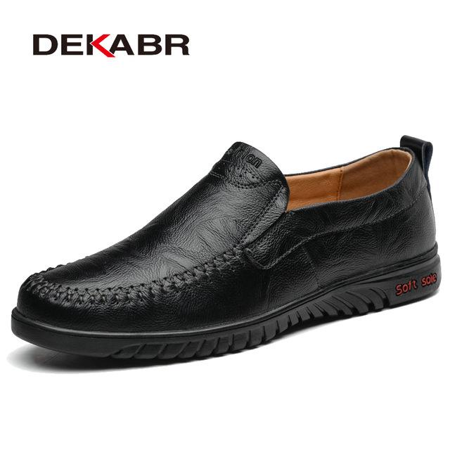 Genuine leather Comfortable Men Casual Slip On Lazy Shoes - MakenShop