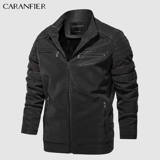 CARANFIER Fashion Winter Leather Jacket - MakenShop