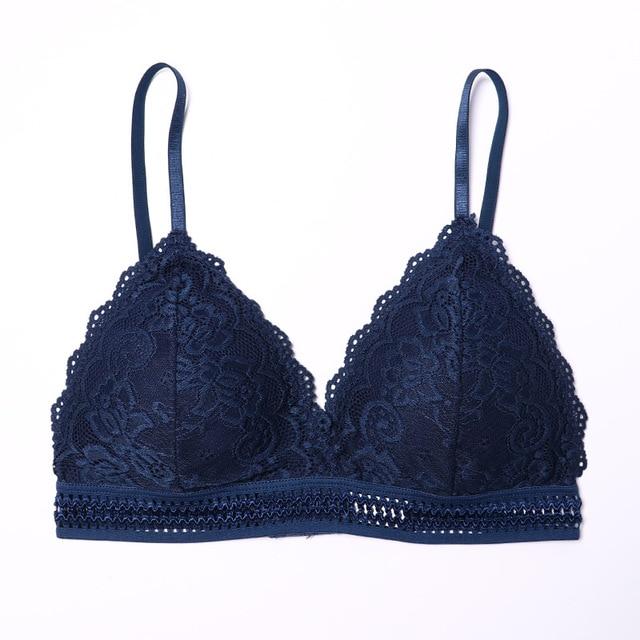 1/2PCS French Style Bralette Seamless Deep V Lace Wireless Bra - MakenShop